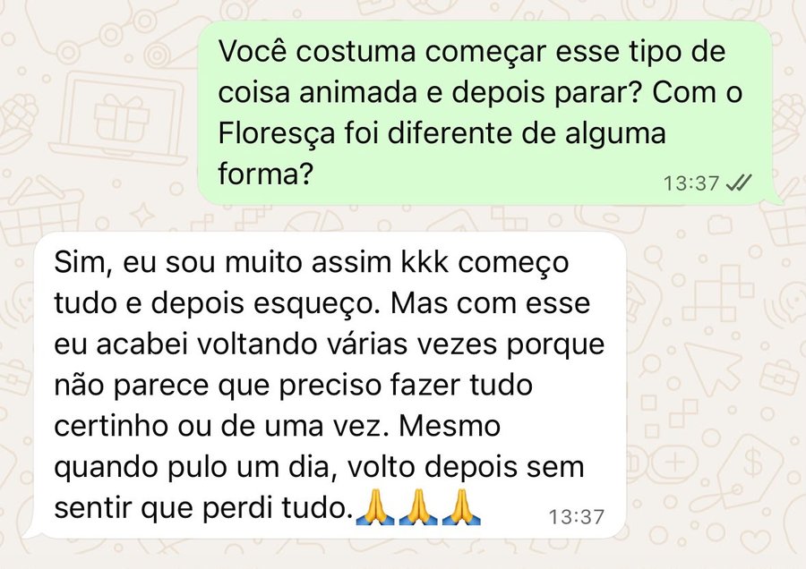 Depoimento real de cliente Floresça
